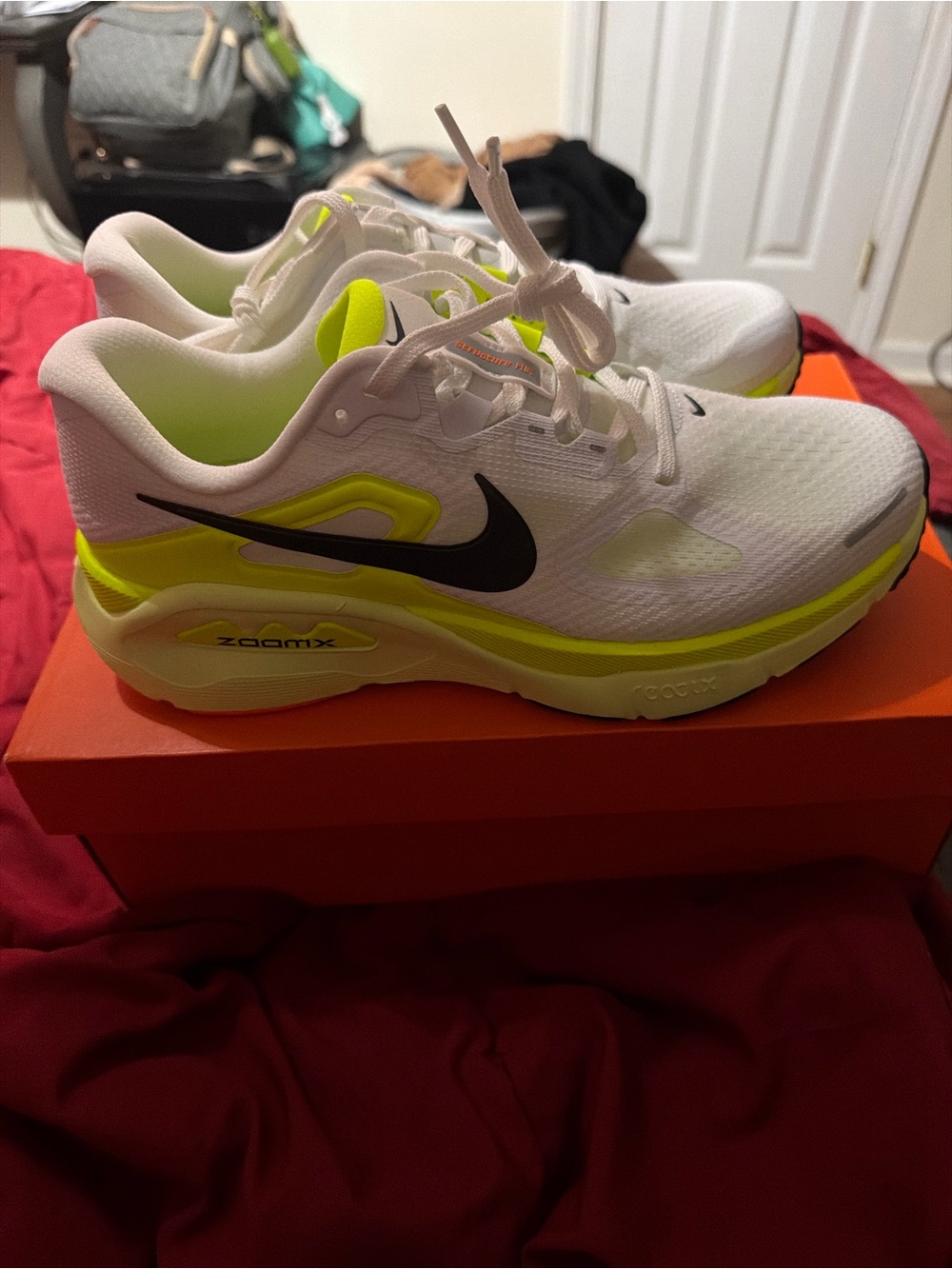 Nike men's White and Neon Green ZoomX Running Sneakers